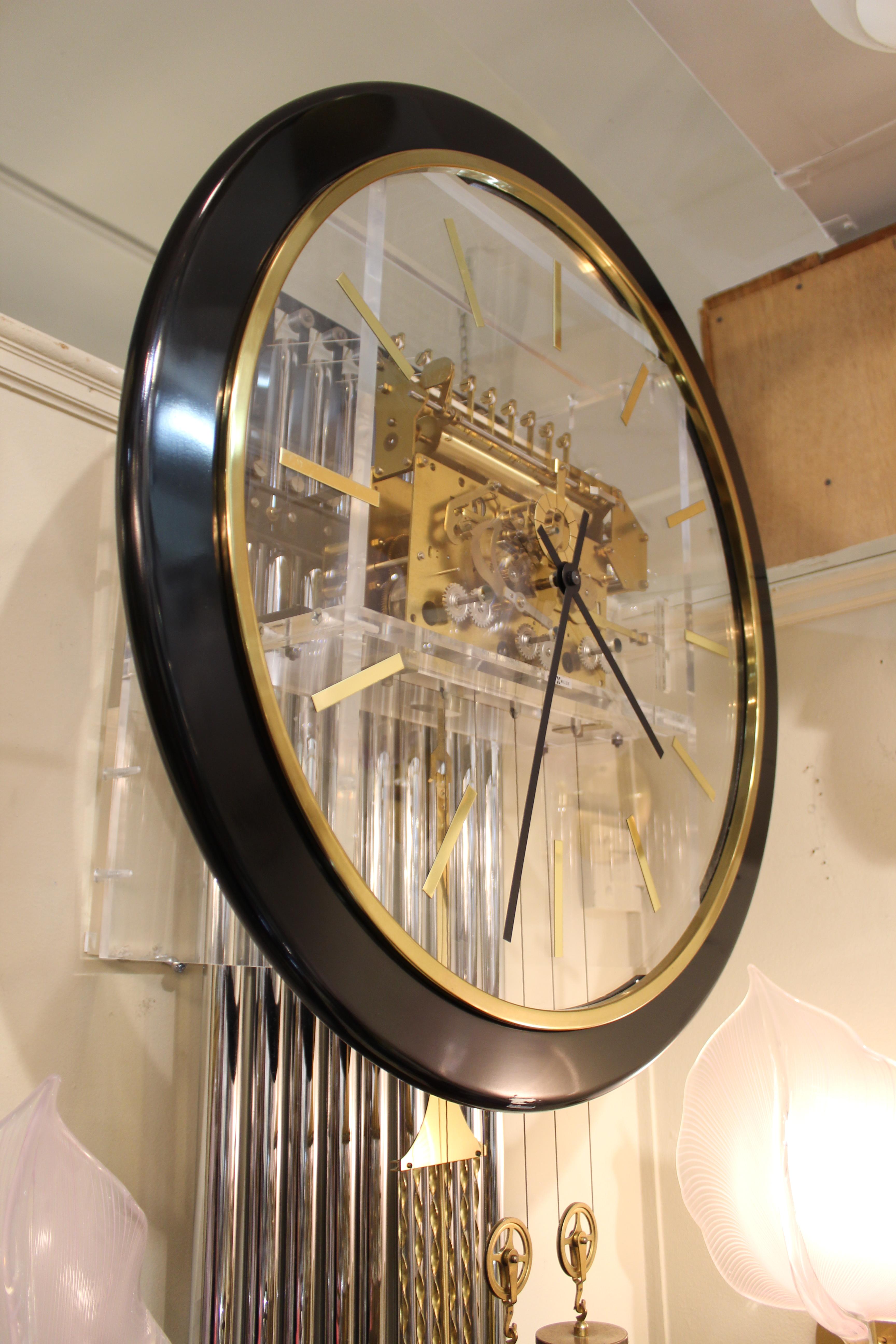 Arthur Umanoff for Howard Miller Lucite Wall Clock with Chimes 1