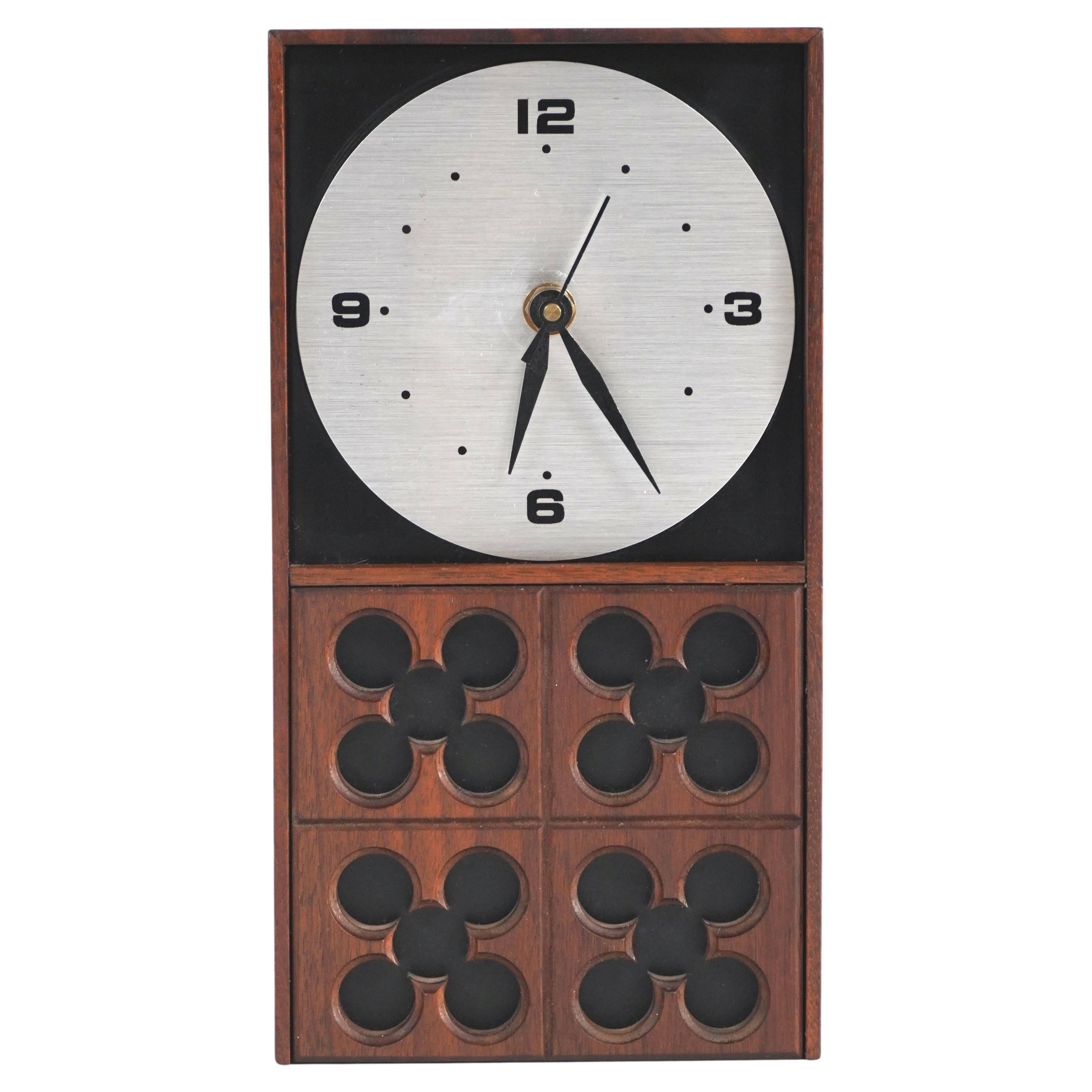 Arthur Umanoff for Howard Miller Walnut Desk Clock