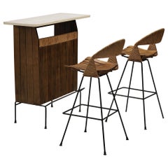 Arthur Umanoff for Raymor Dry Bar with Bar Stools