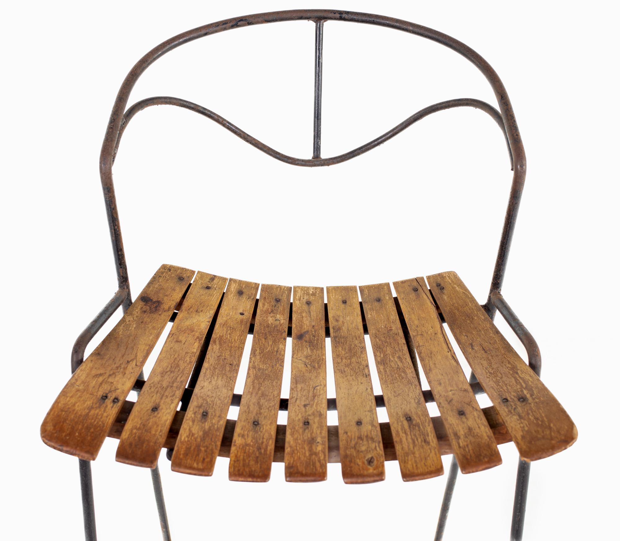 Arthur Umanoff for Raymor Mid Century Iron and Wood Barstools, Set of 4 For Sale 4
