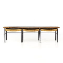 Arthur Umanoff for Raymor Mid Century Iron Bench with Nesting Stools