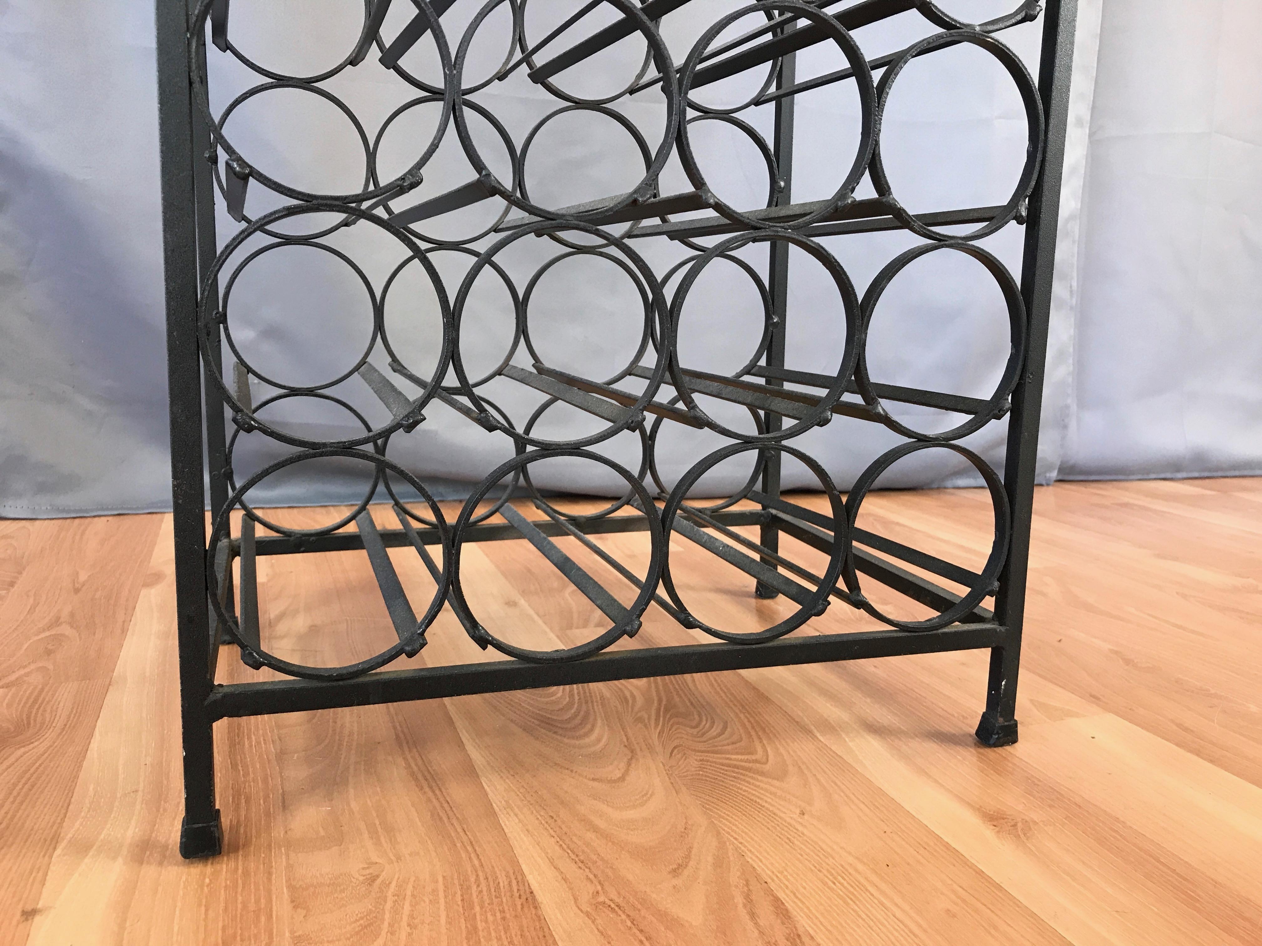 Arthur Umanoff for Shaver Howard 39-Bottle Wrought Iron Wine Rack 3