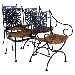 Arthur Umanoff for Shaver Howard MCM Wrought Iron Dining Chairs, Set of 4