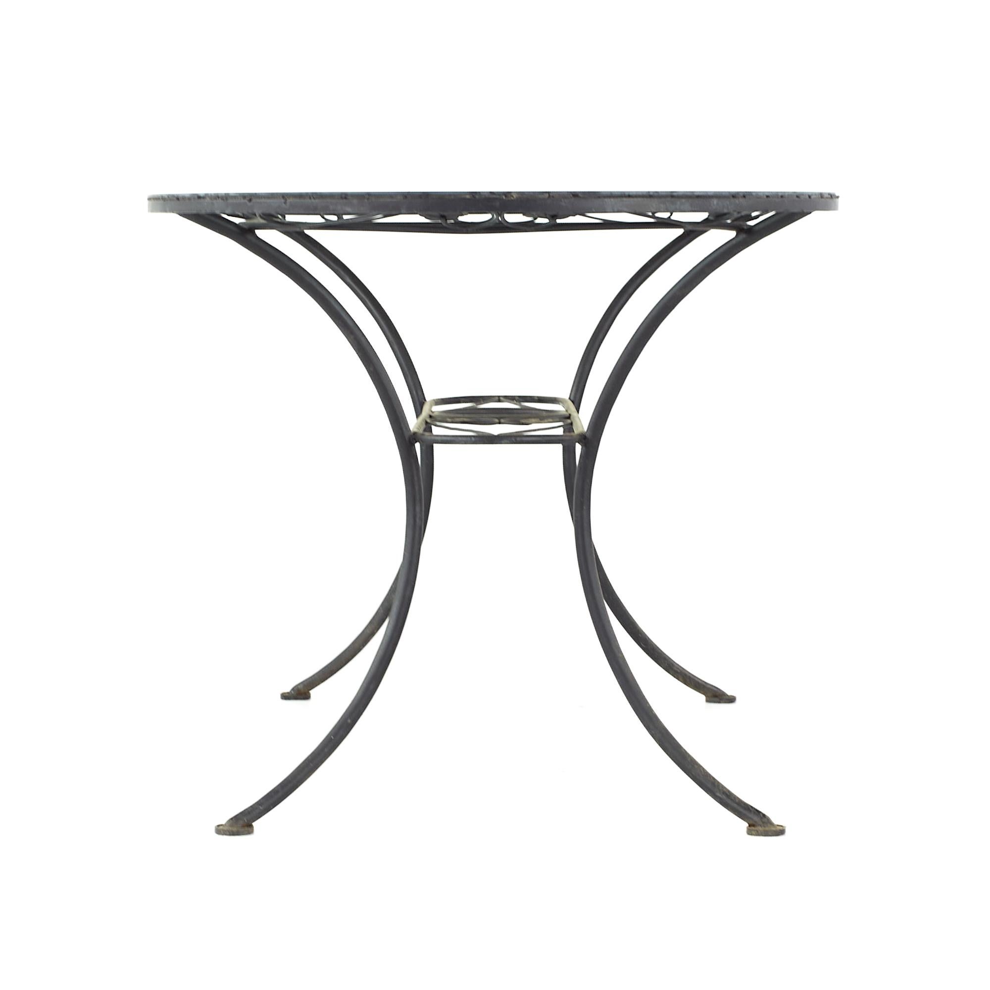 American Arthur Umanoff for Shaver Howard Midcentury Glass Top Dining Table For Sale