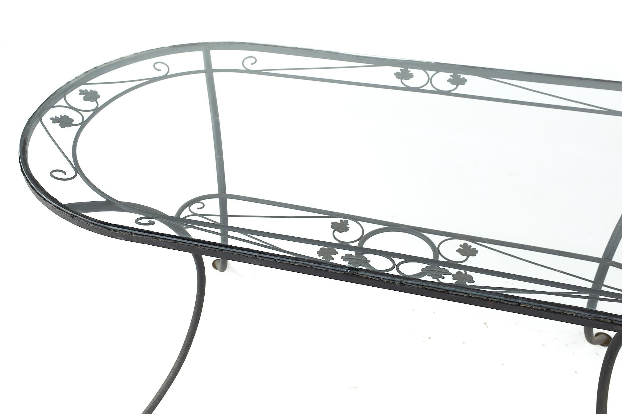 Late 20th Century Arthur Umanoff for Shaver Howard Midcentury Glass Top Dining Table For Sale