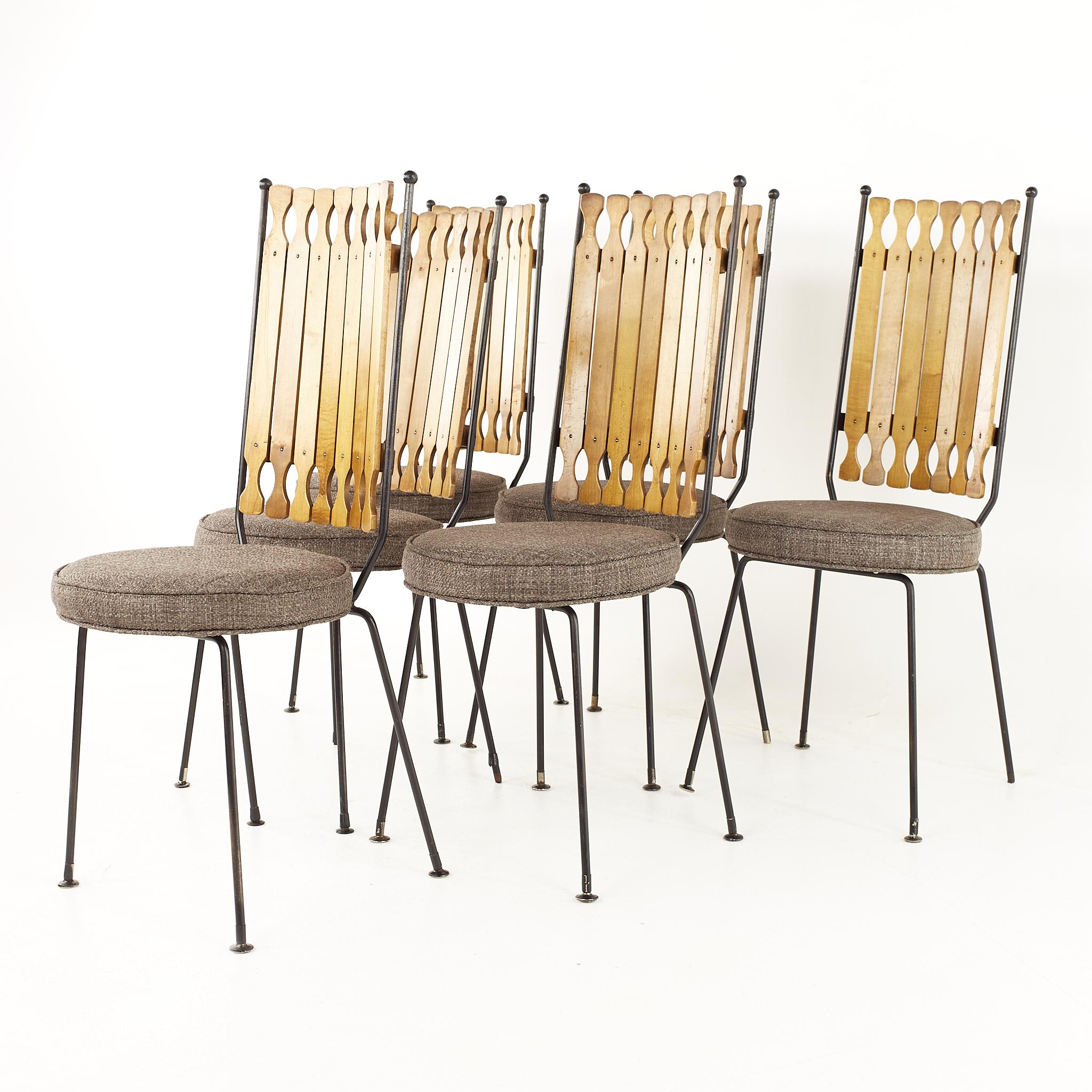 Mid-Century Modern Arthur Umanoff lot de 6 chaises de salle à manger à haut dossier du milieu du siècle dernier pour Shaver Howard en vente