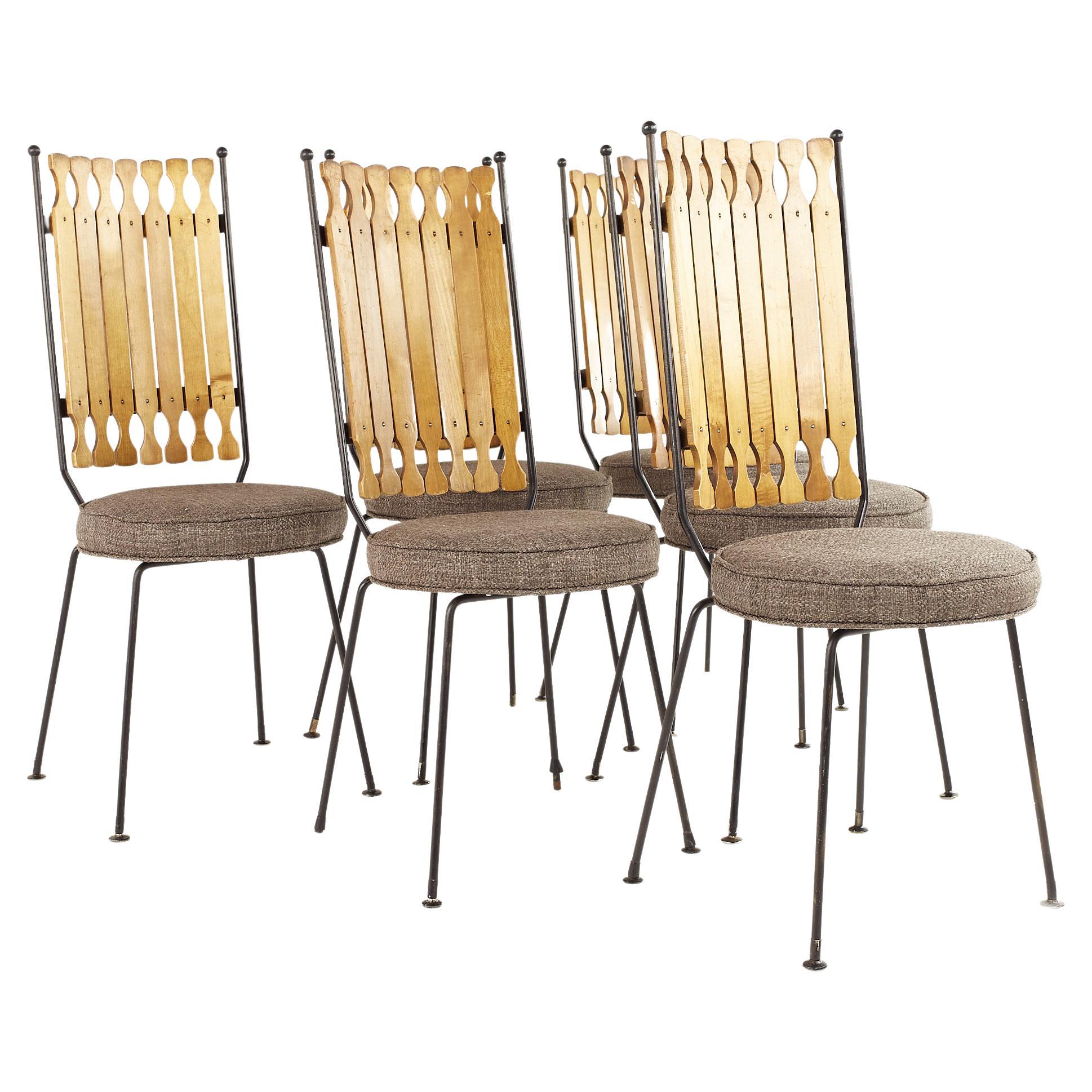 Arthur Umanoff for Shaver Howard Mid Century High Back Dining Chairs, Set of 6