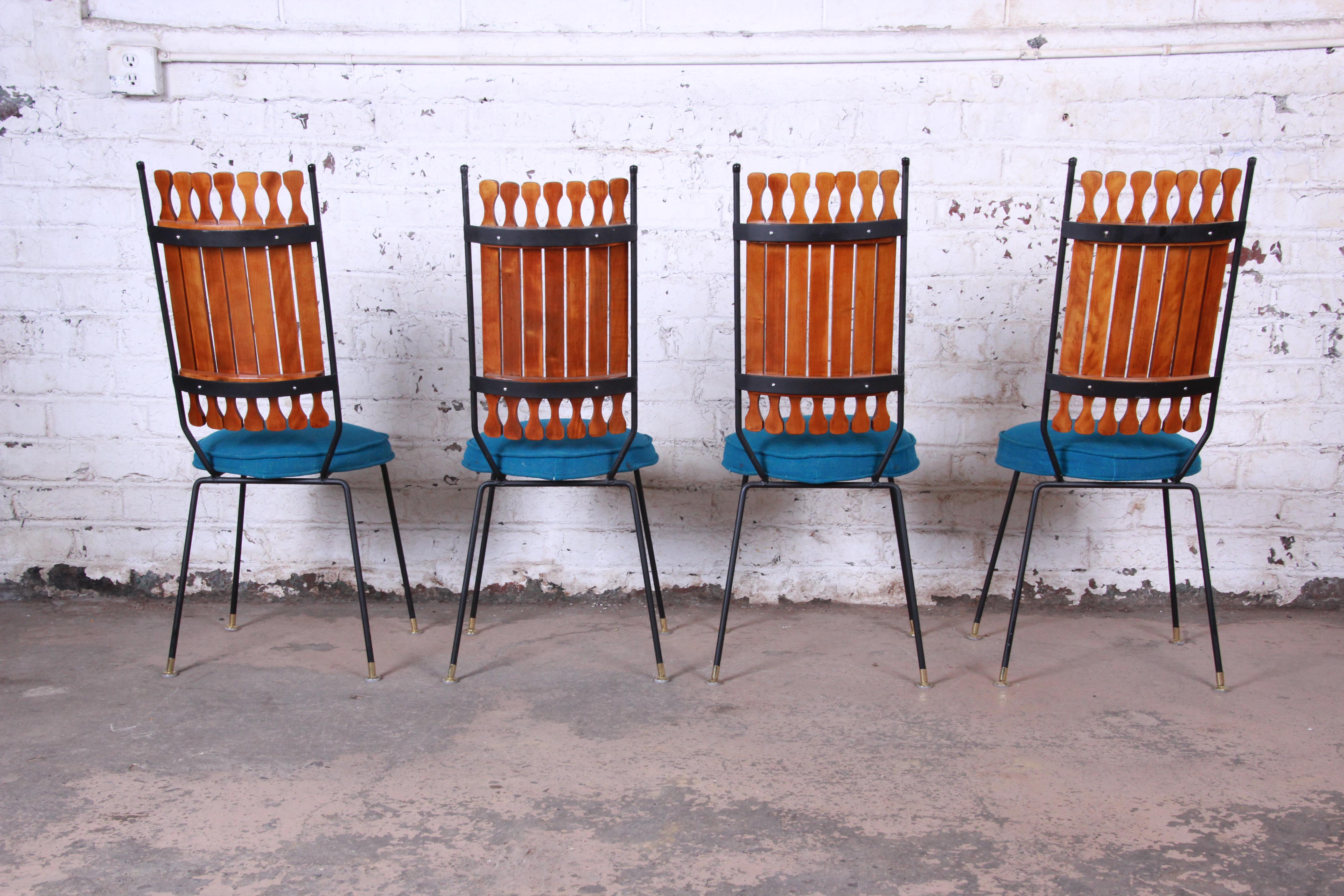 American Arthur Umanoff for Shaver-Howard Mid-Century Modern High Back Dining Chairs, Set