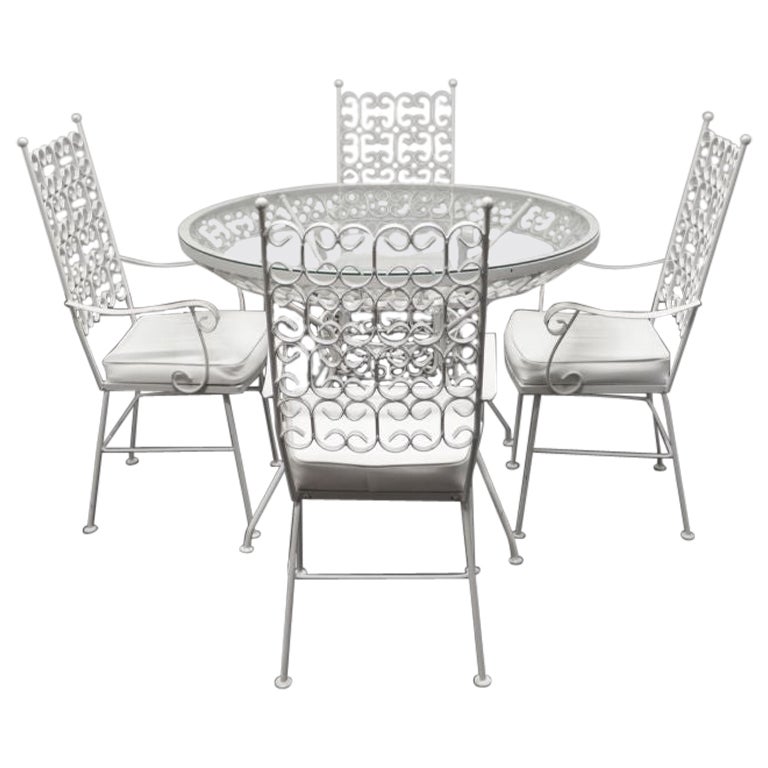 ARTHUR UMANOFF for Syd Leach 1950's Mid Century 5-Piece Wrought Iron Dining Set