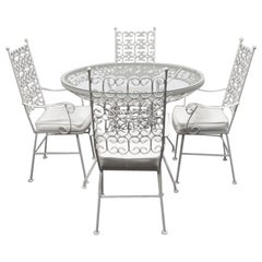 ARTHUR UMANOFF for Syd Leach 1950's Mid Century 5-Piece Wrought Iron Dining Set
