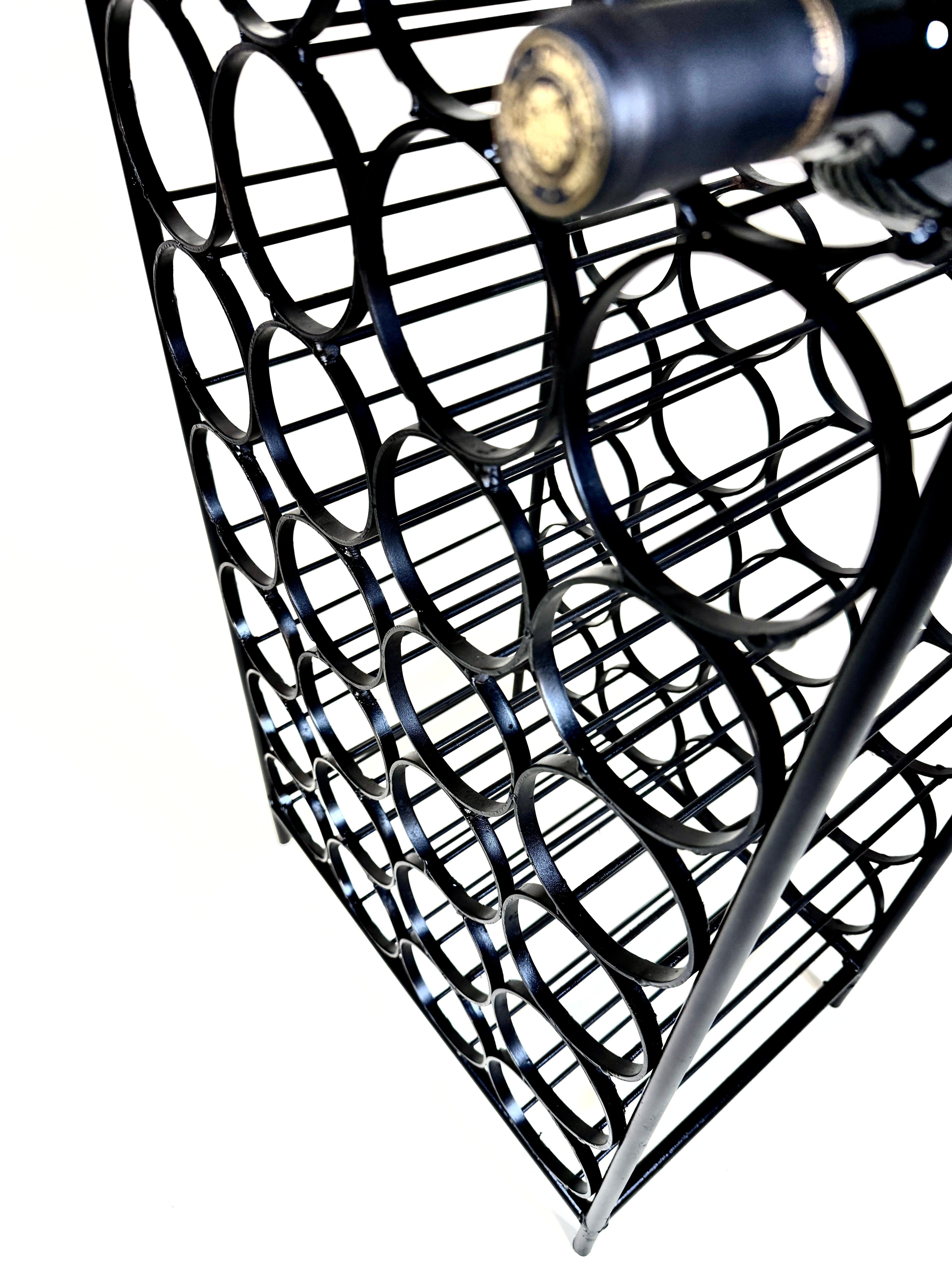 Arthur Umanoff Iron & Rattan Wine Rack with Shelves in vendita 4