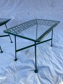 Arthur Umanoff Iron and Glass Side Tables