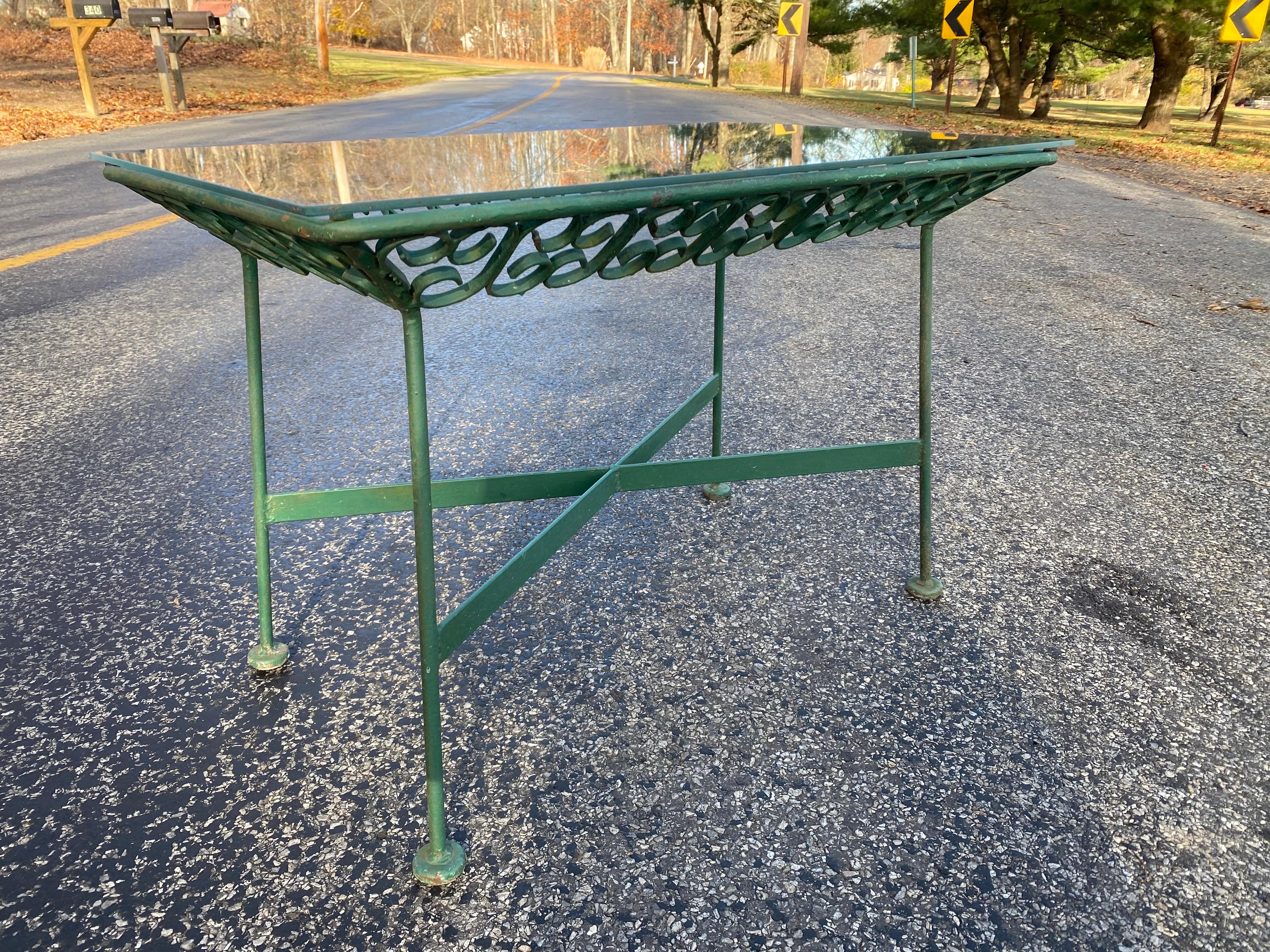 Arthur Umanoff Iron and Glass Side Tables In Good Condition In Philadelphia, PA