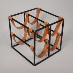 Arthur Umanoff Iron and Leather Wine Rack