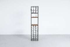 Arthur Umanoff Iron and Leather Wine Rack for Shaver Howard, 1950s