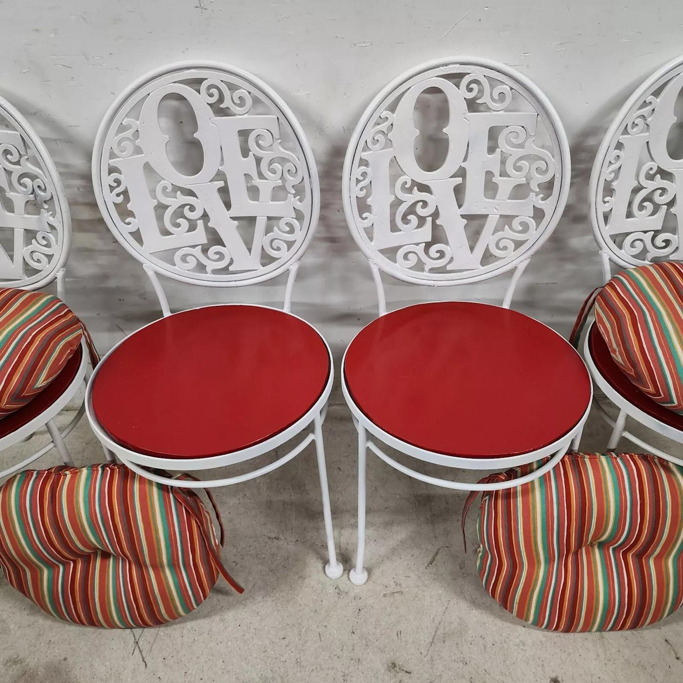 Arthur Umanoff Iron LOVE Chairs 1960s In Good Condition In Lake Worth, FL