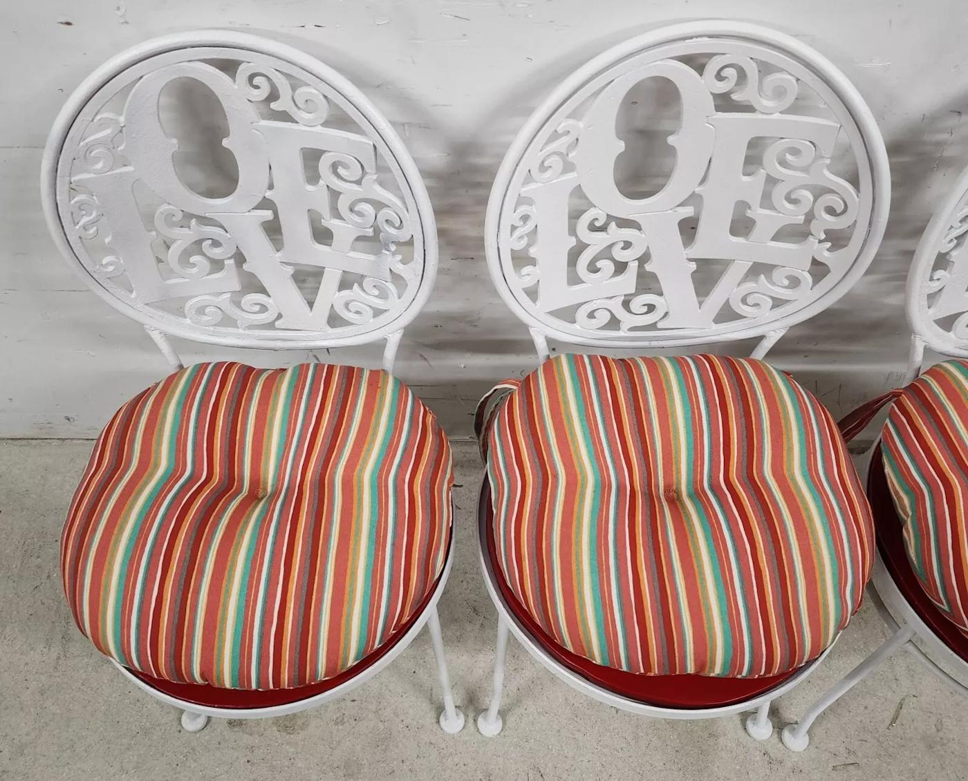 Mid-20th Century Arthur Umanoff Iron LOVE Chairs 1960s
