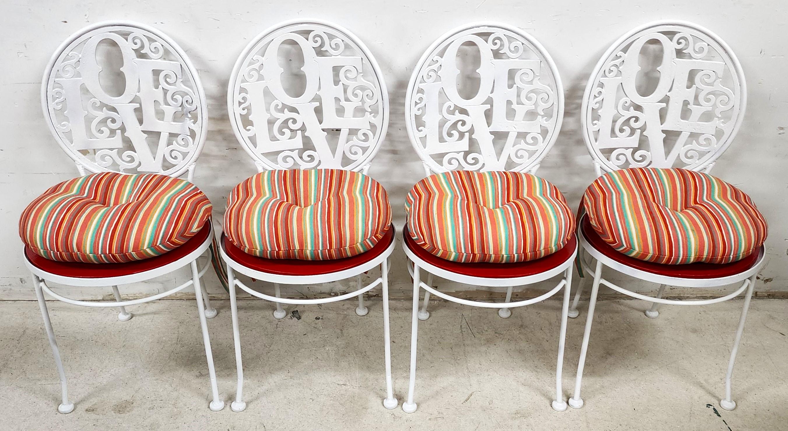 Arthur Umanoff Iron LOVE Chairs 1960s Set of 4 In condizioni buone in vendita a Lake Worth, FL