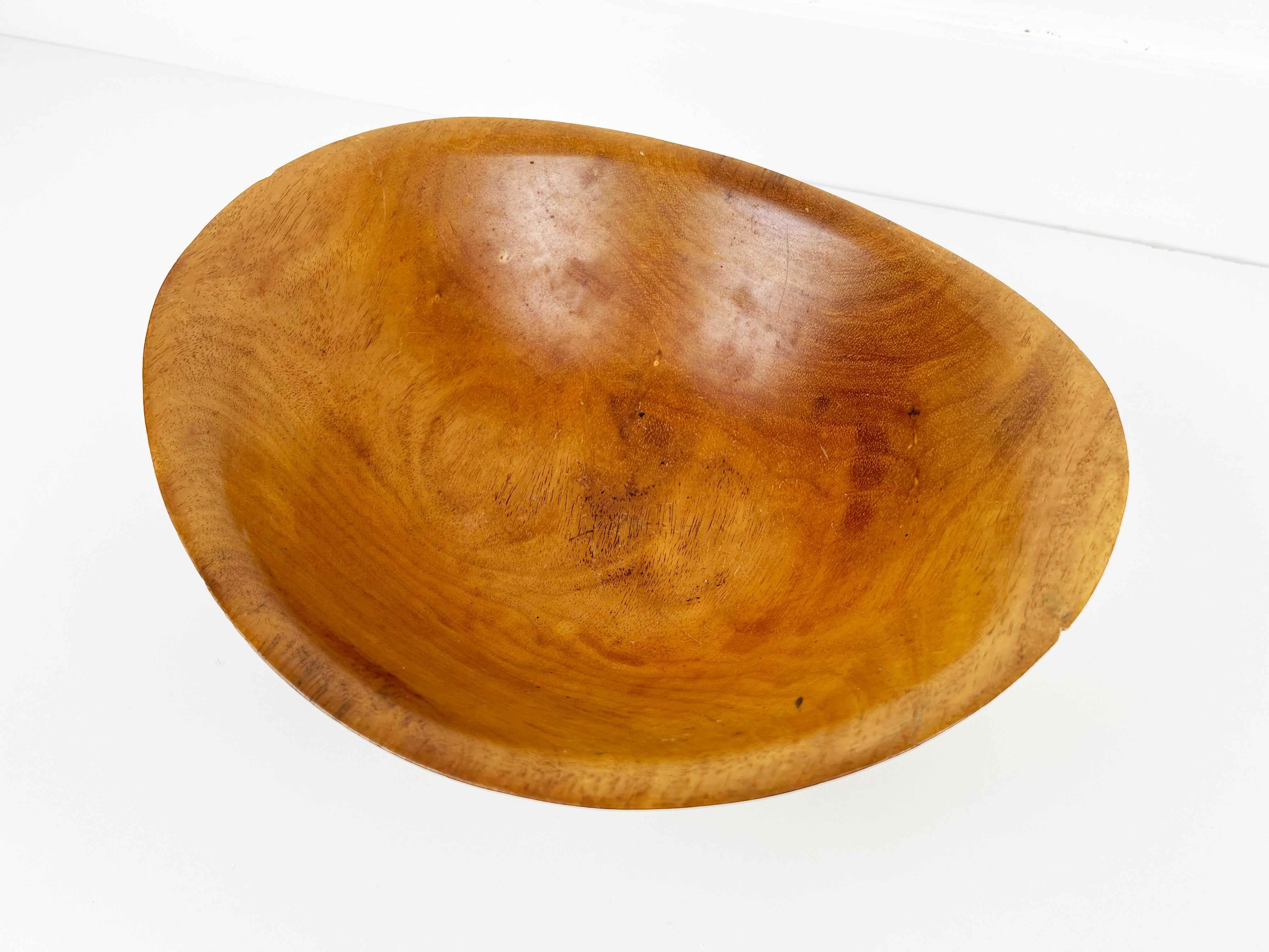 Haitian Arthur Umanoff Large Taverneau Wood Serving Bowl for Pantalcraft For Sale