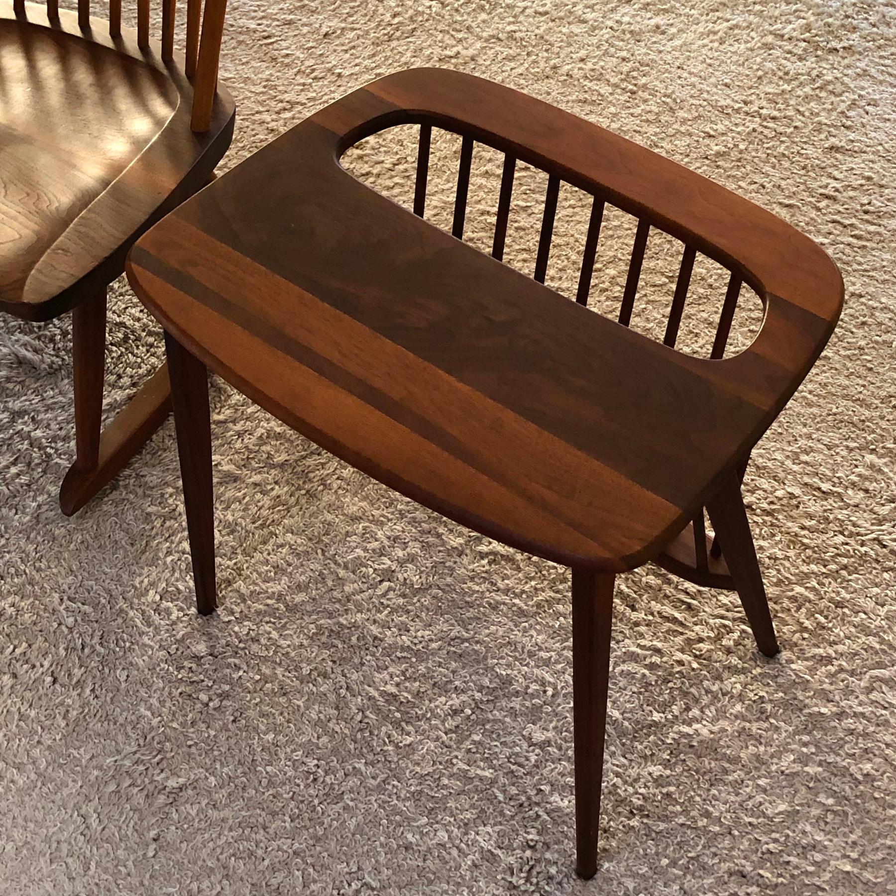 Walnut Arthur Umanoff Magazine Side Table