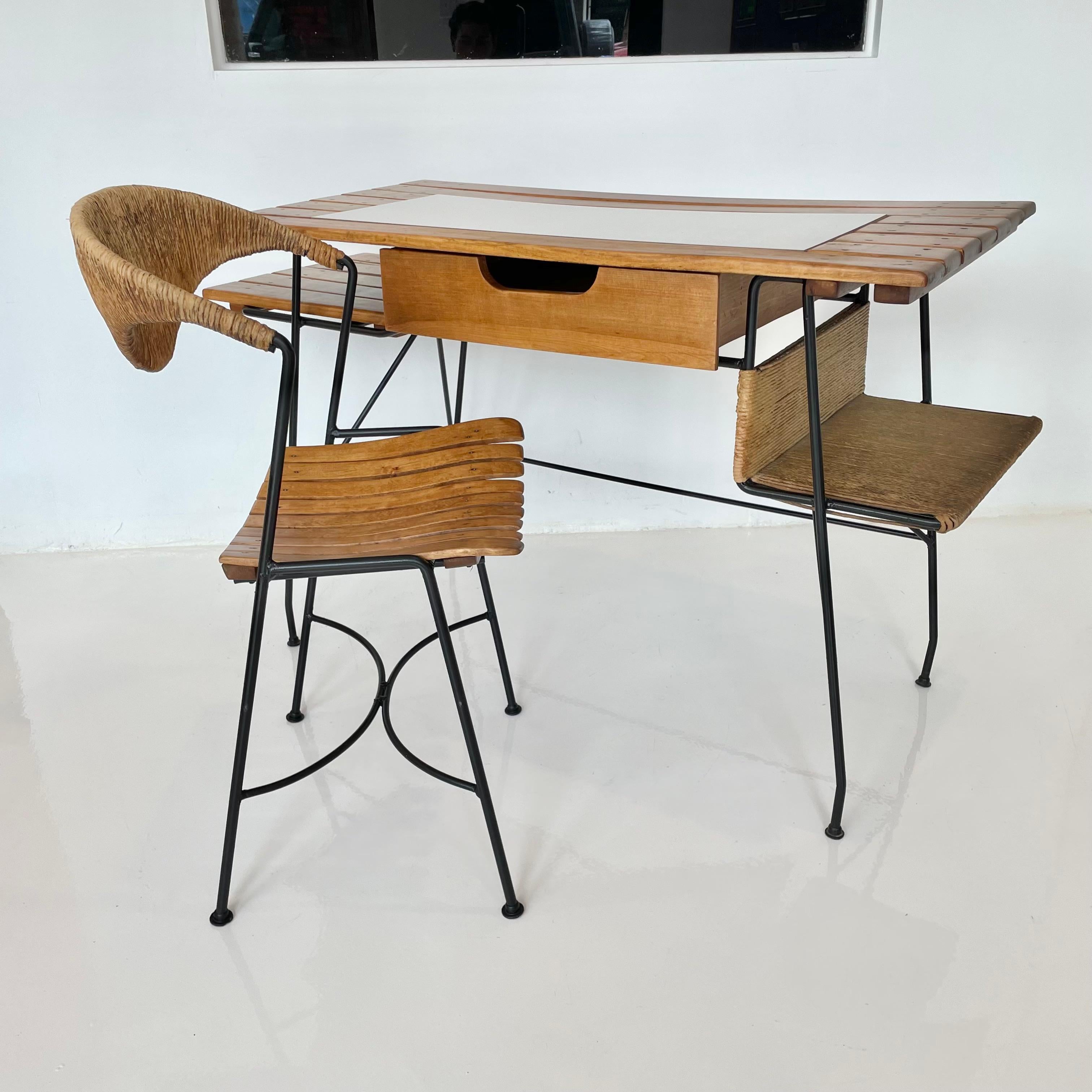 Arthur Umanoff Matching Sculptural Desk and Chair In Good Condition For Sale In Los Angeles, CA