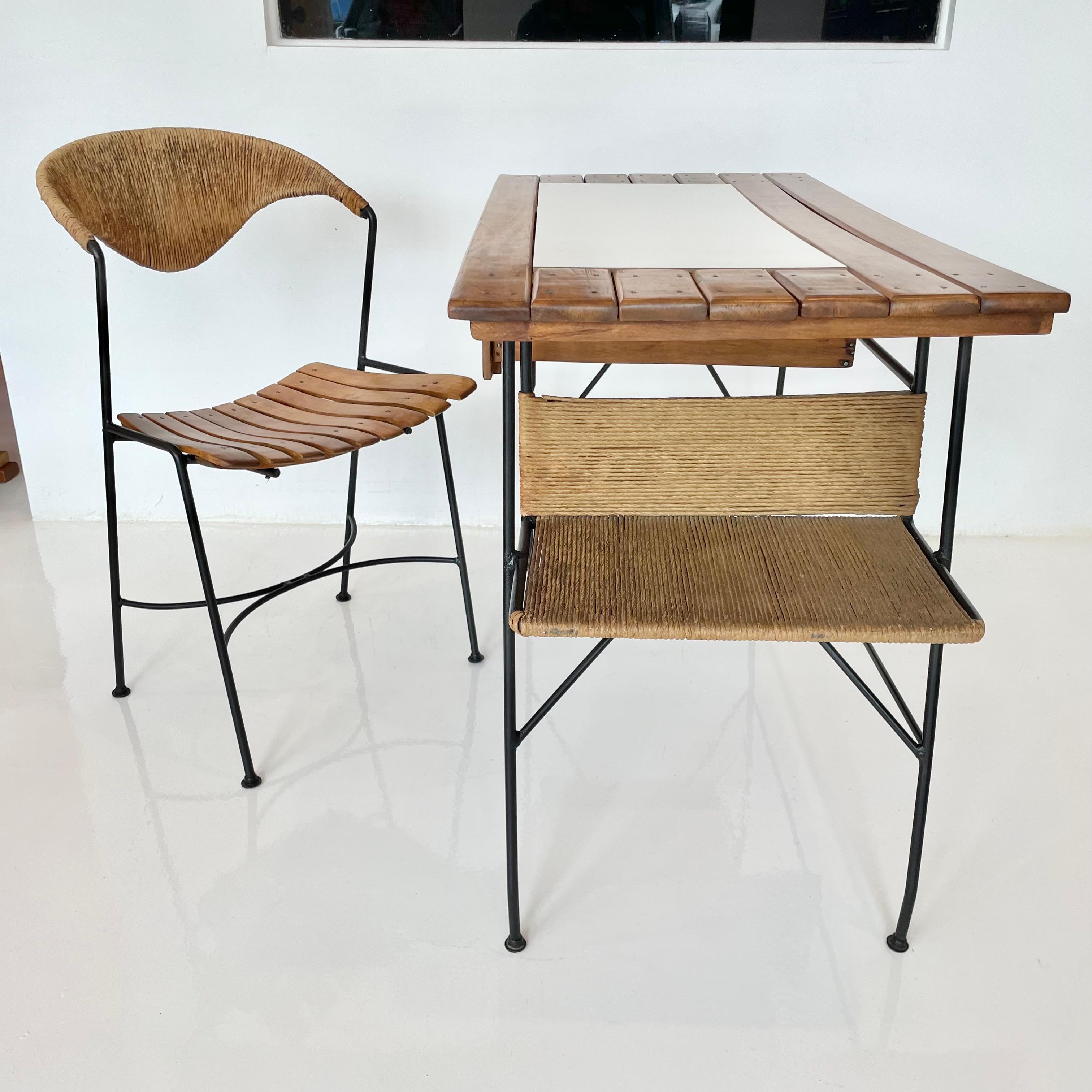 Rush Arthur Umanoff Matching Sculptural Desk and Chair For Sale