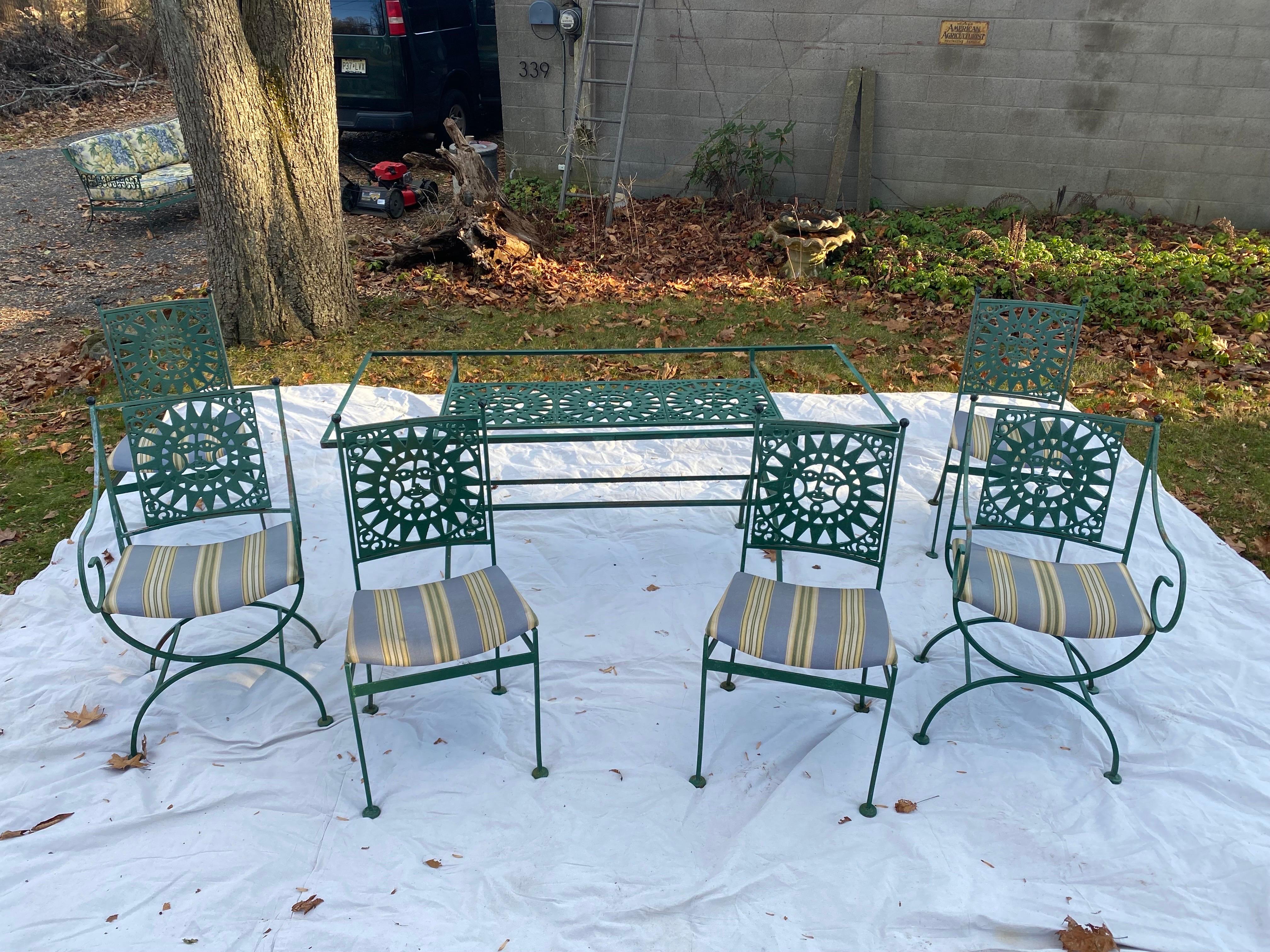 Arthur Umanoff Mayan Dining Table and 6 Chairs for Shaver Howard Furn. 13