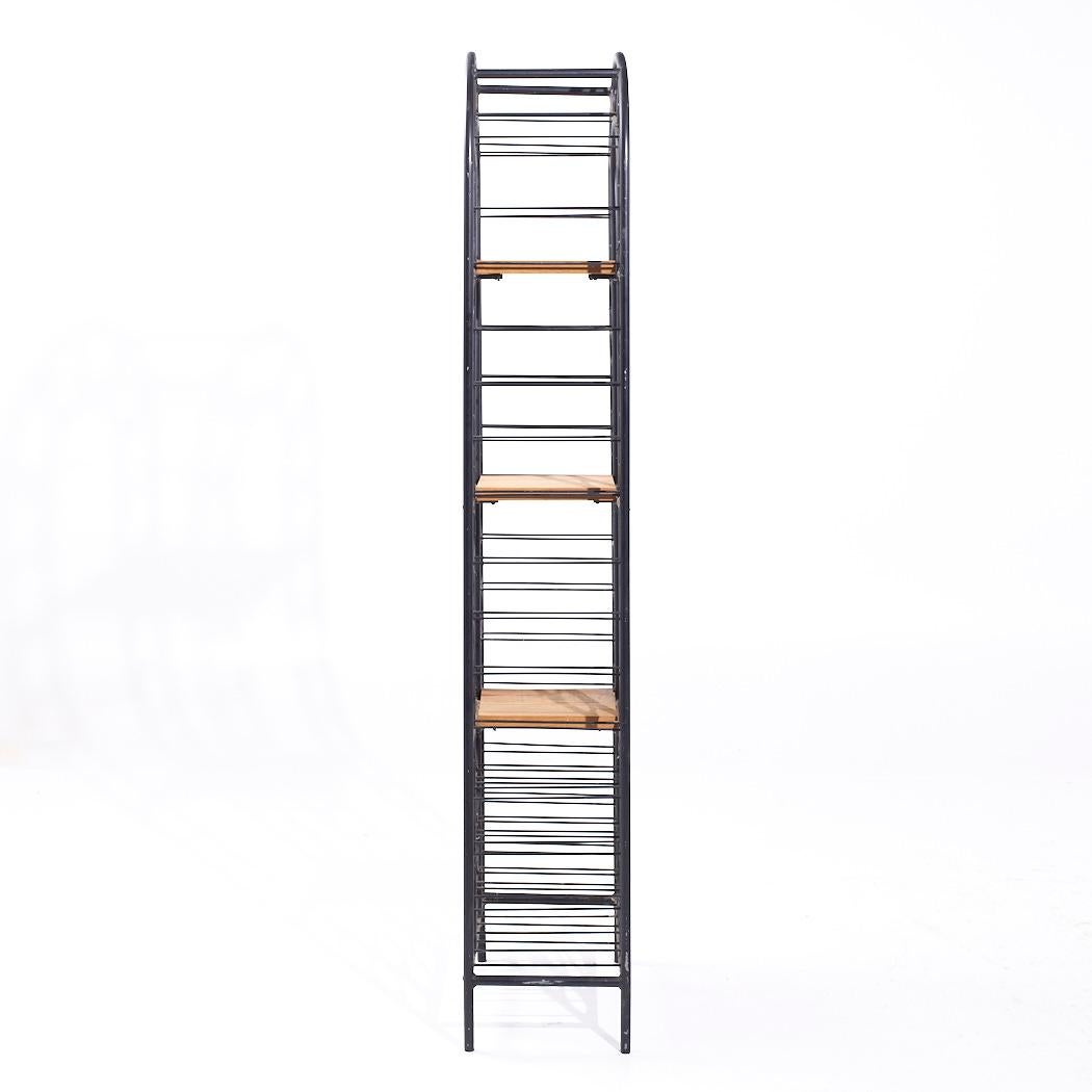 American Arthur Umanoff Mid Century 40 Bottle Tall Iron Wine Rack For Sale