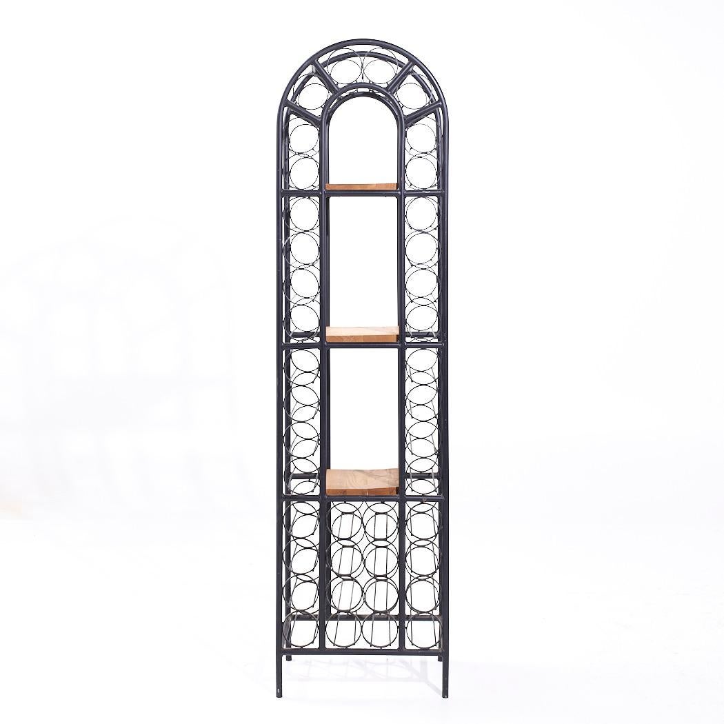 Late 20th Century Arthur Umanoff Mid Century 40 Bottle Tall Iron Wine Rack For Sale