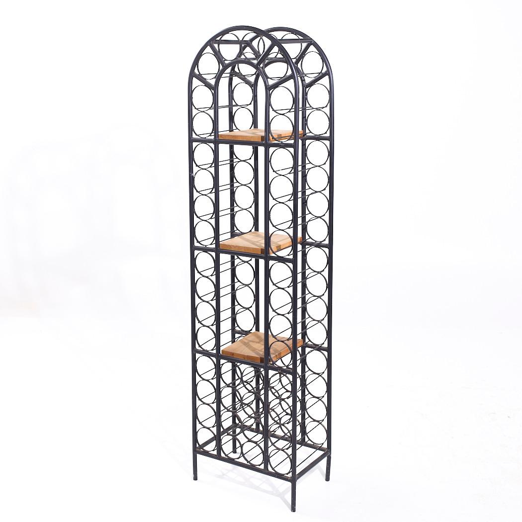 Arthur Umanoff Mid Century 40 Bottle Tall Iron Wine Rack For Sale 3