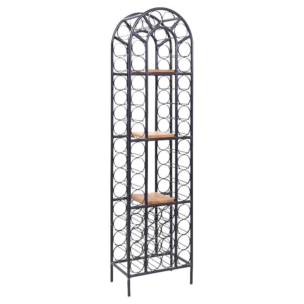 Arthur Umanoff Mid Century 40 Bottle Tall Iron Wine Rack For Sale
