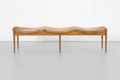 Arthur Umanoff Mid-Century Modern Bench Upholstered in Brazilian Cowhide