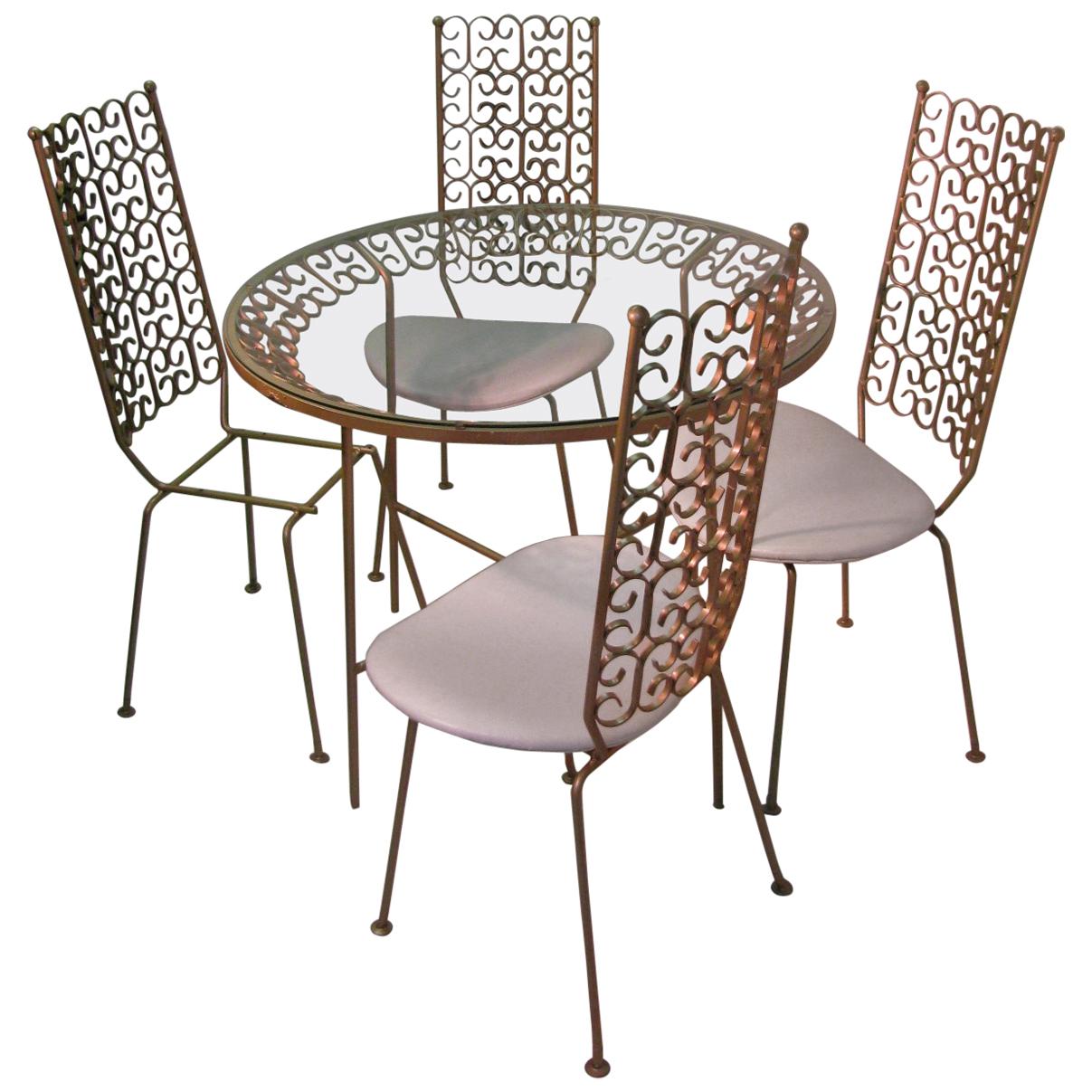 Arthur Umanoff Mid-Century Modern Granada Dining Table with Four Chairs For Sale 2