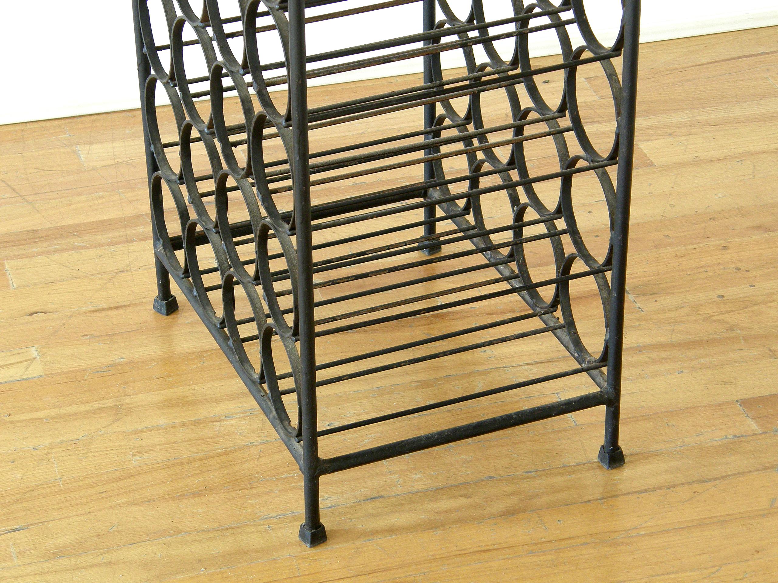 Arthur Umanoff Mid-Century Modern Wrought Iron Wine Rack Cocktail Bar 2