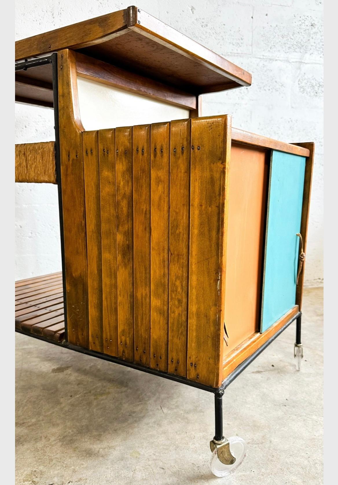 Carrito de bar Arthur Umanoff Mid Century Serving en Bueno estado para la venta en Fort Lauderdale, FL
