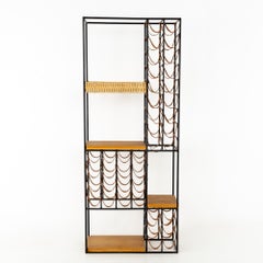 Arthur Umanoff Mid Century Iron and Leather Wine Rack