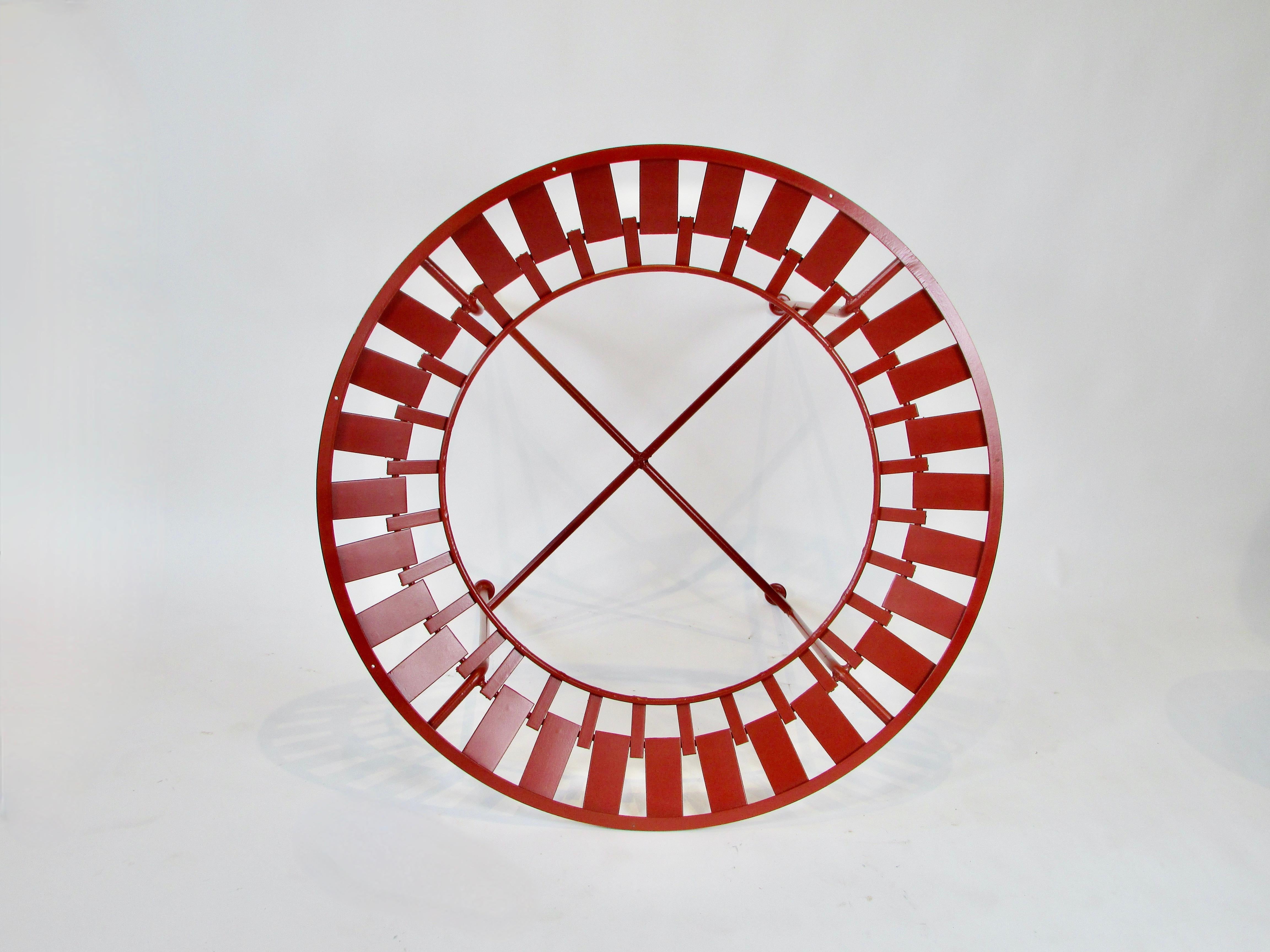 Arthur Umanoff table ronde en fer forgé avec quatre chaises en finition terre cuite en vente 9