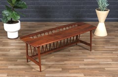 Expertly Restored - Arthur Umanoff Spindle Coffee Table w/ Magazine Shelf