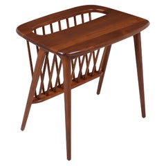 Arthur Umanoff Spindle Side Table with Magazine Rack for Washington Woodcraft