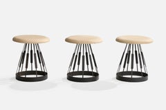 Arthur Umanoff, Stools, Iron, Leather, USA, 1968