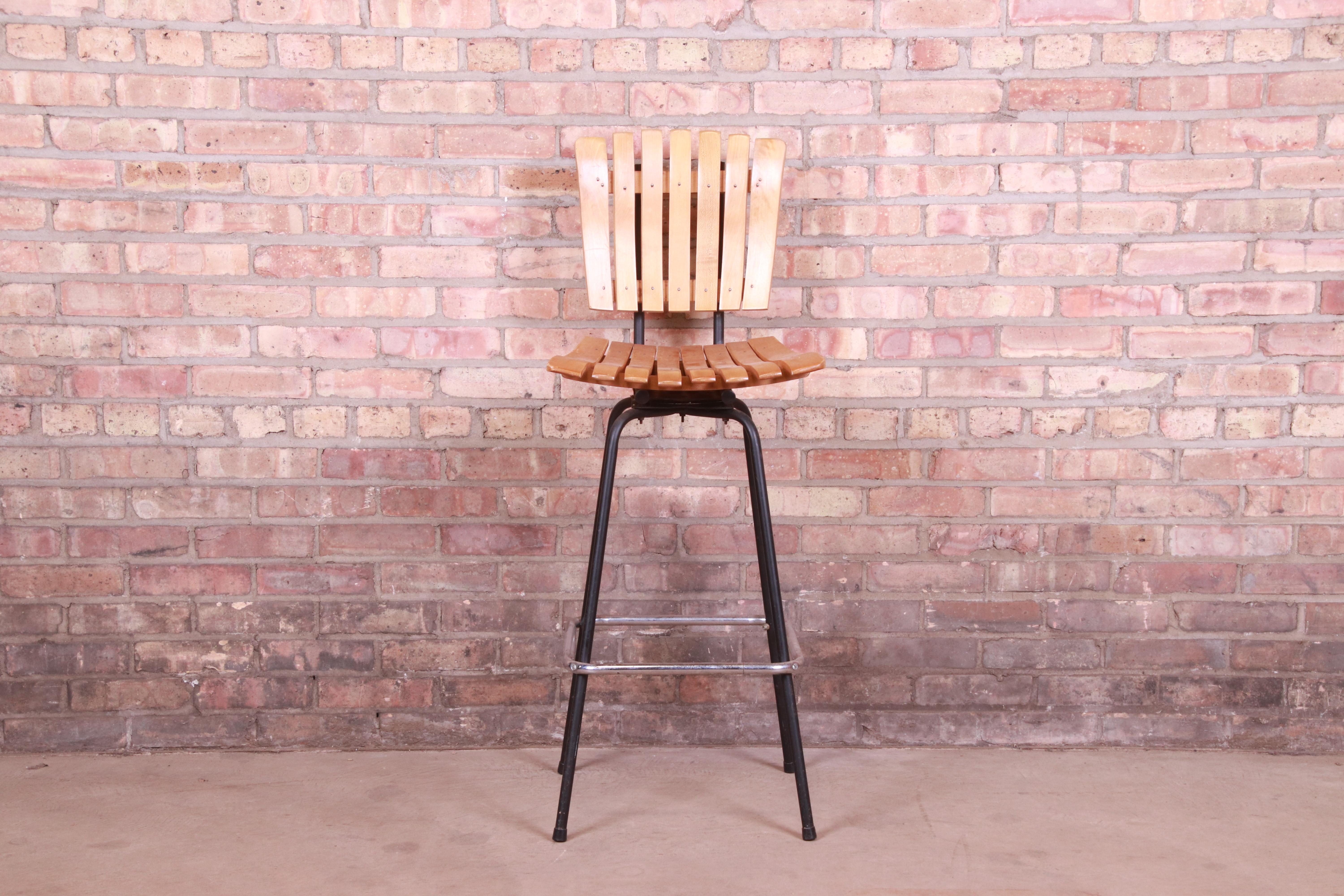 mid century swivel bar stools