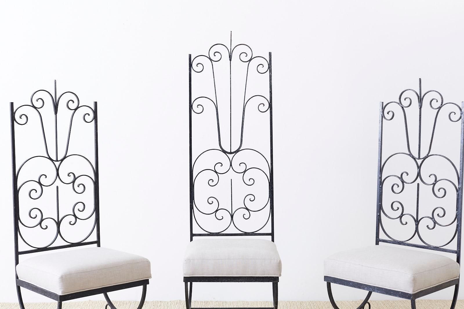 Arthur Umanoff Style Spanish Revival High Back Chairs 4