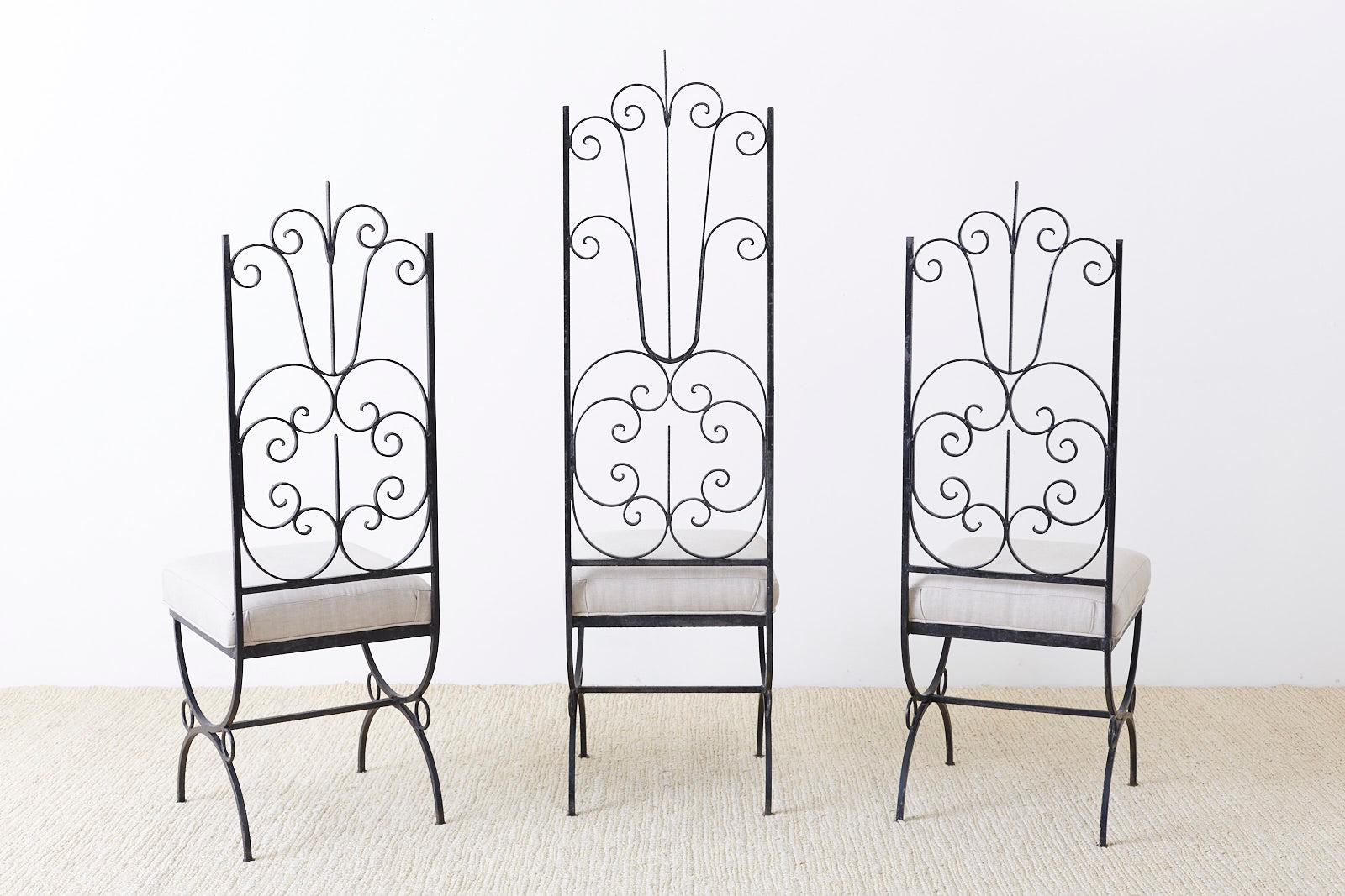 Arthur Umanoff Style Spanish Revival High Back Chairs 5