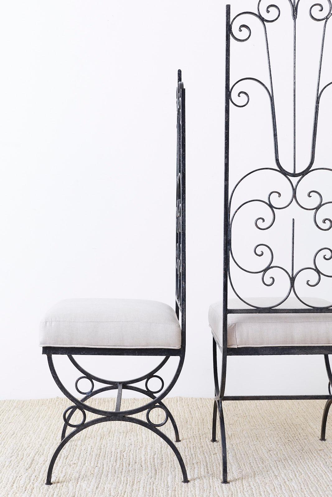 Arthur Umanoff Style Spanish Revival High Back Chairs 9