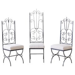 Arthur Umanoff Style Spanish Revival High Back Chairs