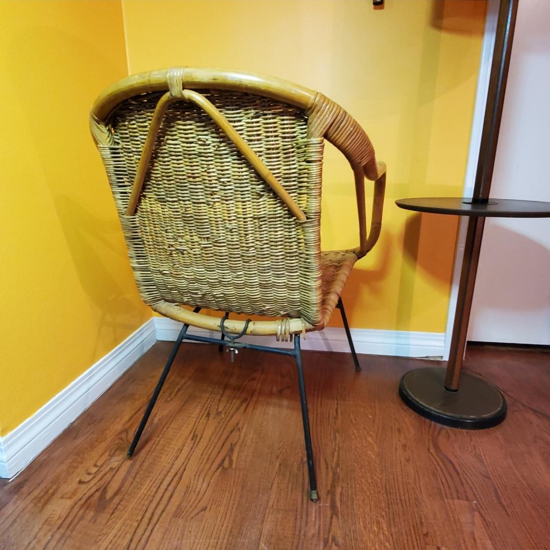 Arthur Umanoff Style Vintage Basket Chair For Sale 2