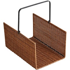 Arthur Umanoff Style Wicker Magazine and Book Holder