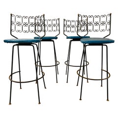 Arthur Umanoff Swivel Bar Stools-A Set of 4