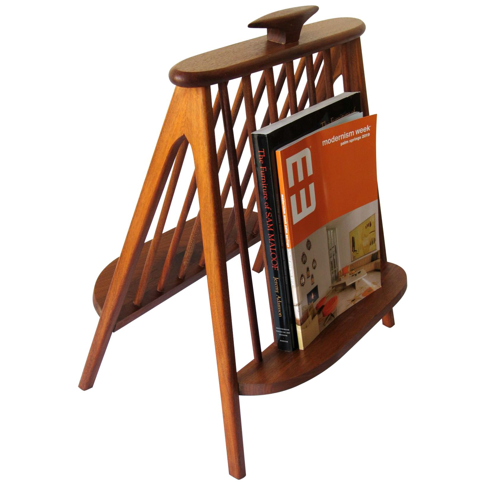 Arthur Umanoff Teak Magazine Rack or Record Holder, 1960s