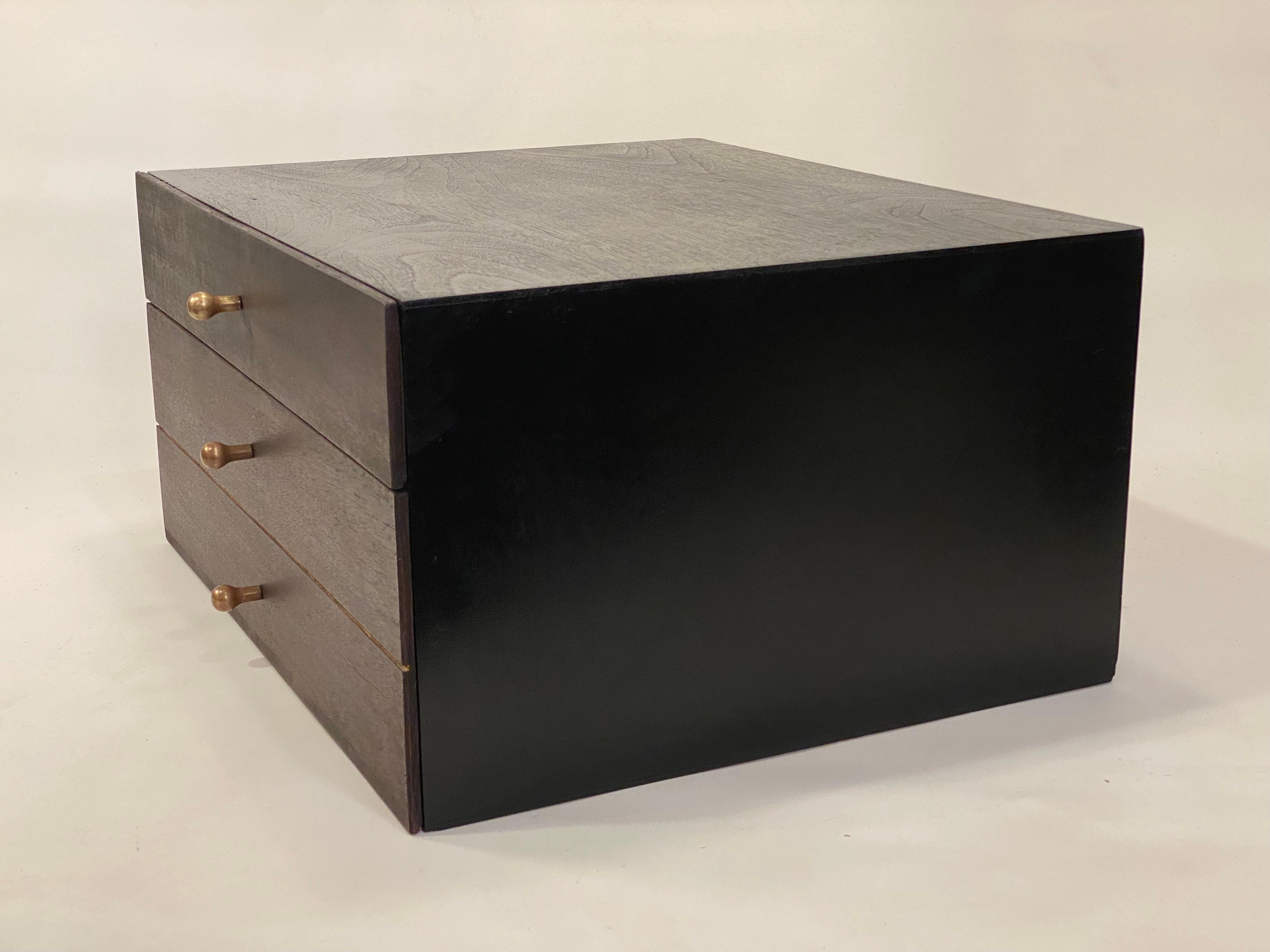 Mid-Century Modern Arthur Umanoff Two Drawer Walnut Cabinet for Elton For Sale